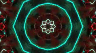 Gelecekçi Siberpunk VJ Döngü Neon Tüneli Girdabı ve Arıza Parçacıkları