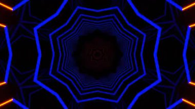 Gelecekçi Siberpunk VJ Döngü Neon Tüneli Girdabı ve Arıza Parçacıkları