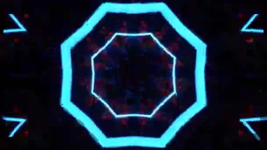 Gelecekçi Siberpunk VJ Döngü Neon Tüneli Girdabı ve Arıza Parçacıkları