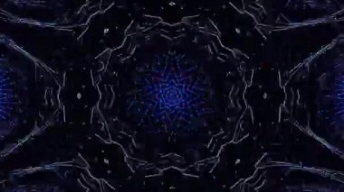 Gelecekçi Siberpunk VJ Döngü Neon Tüneli Girdabı ve Arıza Parçacıkları