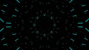 Gelecekçi Siberpunk VJ Döngü Neon Tüneli Girdabı ve Arıza Parçacıkları