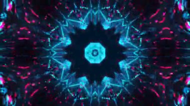 Gelecekçi Siberpunk VJ Döngü Neon Tüneli Girdabı ve Arıza Parçacıkları