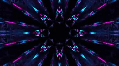 Gelecekçi Siberpunk VJ Döngü Neon Tüneli Girdabı ve Arıza Parçacıkları