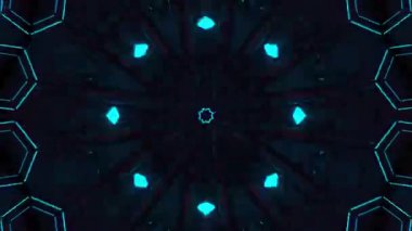 Gelecekçi Siberpunk VJ Döngü Neon Tüneli Girdabı ve Arıza Parçacıkları