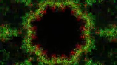 Gelecekçi Siberpunk VJ Döngü Neon Tüneli Girdabı ve Arıza Parçacıkları