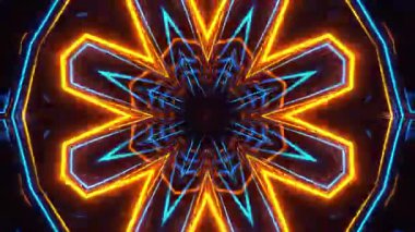 Gelecekçi Siberpunk VJ Döngü Neon Tüneli Girdabı ve Arıza Parçacıkları