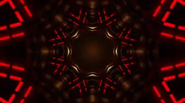 Gelecekçi Siberpunk VJ Döngü Neon Tüneli Girdabı ve Arıza Parçacıkları