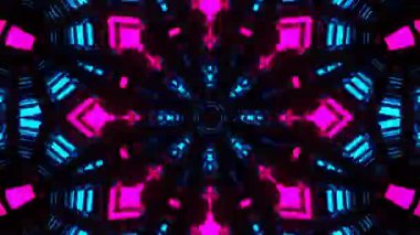 Gelecekçi Siberpunk VJ Döngü Neon Tüneli Girdabı ve Arıza Parçacıkları