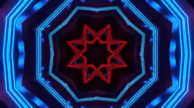 Gelecekçi Siberpunk VJ Döngü Neon Tüneli Girdabı ve Arıza Parçacıkları