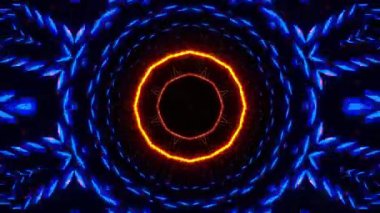 Gelecekçi Siberpunk VJ Döngü Neon Tüneli Girdabı ve Arıza Parçacıkları