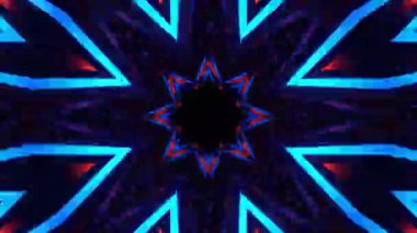 Gelecekçi Siberpunk VJ Döngü Neon Tüneli Girdabı ve Arıza Parçacıkları