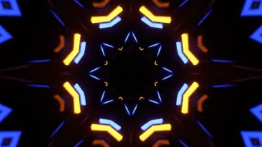 Gelecekçi Siberpunk VJ Döngü Neon Tüneli Girdabı ve Arıza Parçacıkları