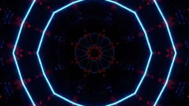 Gelecekçi Siberpunk VJ Döngü Neon Tüneli Girdabı ve Arıza Parçacıkları