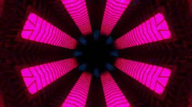 Gelecekçi Siberpunk VJ Döngü Neon Tüneli Girdabı ve Arıza Parçacıkları