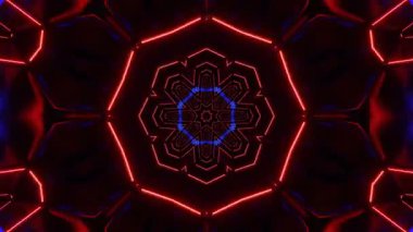 Gelecekçi Siberpunk VJ Döngü Neon Tüneli Girdabı ve Arıza Parçacıkları