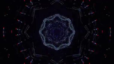 Gelecekçi Siberpunk VJ Döngü Neon Tüneli Girdabı ve Arıza Parçacıkları