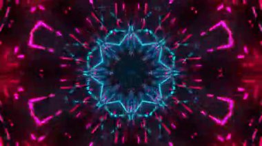 Gelecekçi Siberpunk VJ Döngü Neon Tüneli Girdabı ve Arıza Parçacıkları