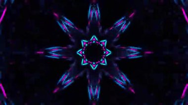 Gelecekçi Siberpunk VJ Döngü Neon Tüneli Girdabı ve Arıza Parçacıkları