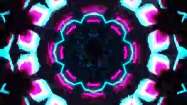 Gelecekçi Siberpunk VJ Döngü Neon Tüneli Girdabı ve Arıza Parçacıkları