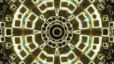 Gelecekçi Siberpunk VJ Döngü Neon Tüneli Girdabı ve Arıza Parçacıkları