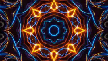 Gelecekçi Siberpunk VJ Döngü Neon Tüneli Girdabı ve Arıza Parçacıkları