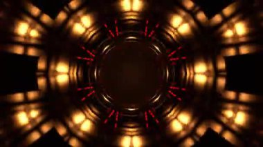 Gelecekçi Siberpunk VJ Döngü Neon Tüneli Girdabı ve Arıza Parçacıkları