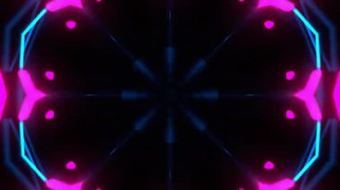 Gelecekçi Siberpunk VJ Döngü Neon Tüneli Girdabı ve Arıza Parçacıkları