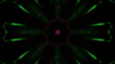 Gelecekçi Siberpunk VJ Döngü Neon Tüneli Girdabı ve Arıza Parçacıkları