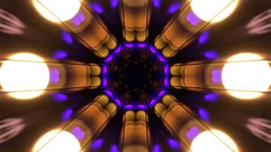 Gelecekçi Siberpunk VJ Döngü Neon Tüneli Girdabı ve Arıza Parçacıkları