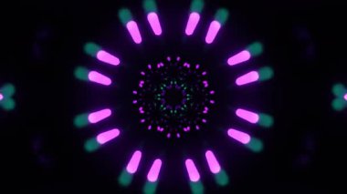 Gelecekçi Siberpunk VJ Döngü Neon Tüneli Girdabı ve Arıza Parçacıkları