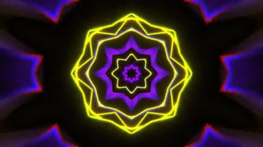 Gelecekçi Siberpunk VJ Döngü Neon Tüneli Girdabı ve Arıza Parçacıkları