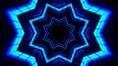 Gelecekçi Siberpunk VJ Döngü Neon Tüneli Girdabı ve Arıza Parçacıkları