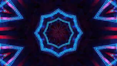 Gelecekçi Siberpunk VJ Döngü Neon Tüneli Girdabı ve Arıza Parçacıkları