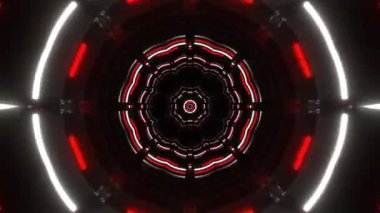Gelecekçi Siberpunk VJ Döngü Neon Tüneli Girdabı ve Arıza Parçacıkları
