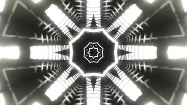 Gelecekçi Siberpunk VJ Döngü Neon Tüneli Girdabı ve Arıza Parçacıkları