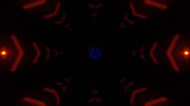 Gelecekçi Siberpunk VJ Döngü Neon Tüneli Girdabı ve Arıza Parçacıkları