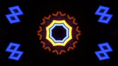 Gelecekçi Siberpunk VJ Döngü Neon Tüneli Girdabı ve Arıza Parçacıkları