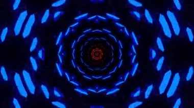 Gelecekçi Siberpunk VJ Döngü Neon Tüneli Girdabı ve Arıza Parçacıkları