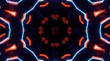 Gelecekçi Siberpunk VJ Döngü Neon Tüneli Girdabı ve Arıza Parçacıkları