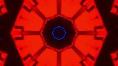 Gelecekçi Siberpunk VJ Döngü Neon Tüneli Girdabı ve Arıza Parçacıkları