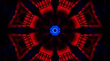 Gelecekçi Siberpunk VJ Döngü Neon Tüneli Girdabı ve Arıza Parçacıkları