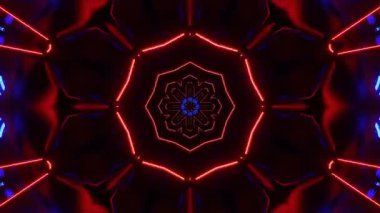 Gelecekçi Siberpunk VJ Döngü Neon Tüneli Girdabı ve Arıza Parçacıkları