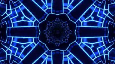 Gelecekçi Siberpunk VJ Döngü Neon Tüneli Girdabı ve Arıza Parçacıkları