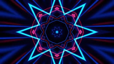 Gelecekçi Siberpunk VJ Döngü Neon Tüneli Girdabı ve Arıza Parçacıkları