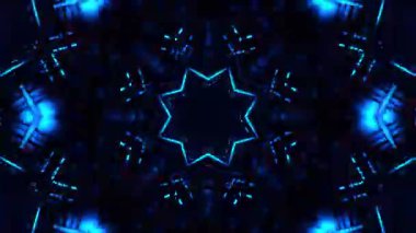 Gelecekçi Siberpunk VJ Döngü Neon Tüneli Girdabı ve Arıza Parçacıkları