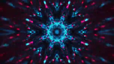 Gelecekçi Siberpunk VJ Döngü Neon Tüneli Girdabı ve Arıza Parçacıkları