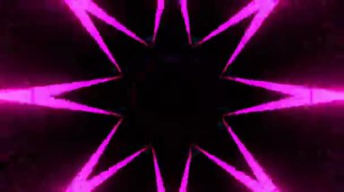 Gelecekçi Siberpunk VJ Döngü Neon Tüneli Girdabı ve Arıza Parçacıkları