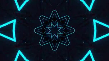 Gelecekçi Siberpunk VJ Döngü Neon Tüneli Girdabı ve Arıza Parçacıkları