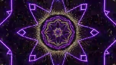 Gelecekçi Siberpunk VJ Döngü Neon Tüneli Girdabı ve Arıza Parçacıkları