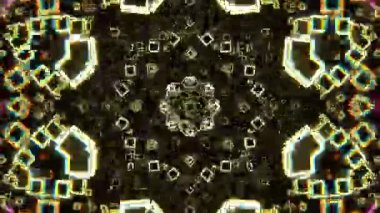 Gelecekçi Siberpunk VJ Döngü Neon Tüneli Girdabı ve Arıza Parçacıkları